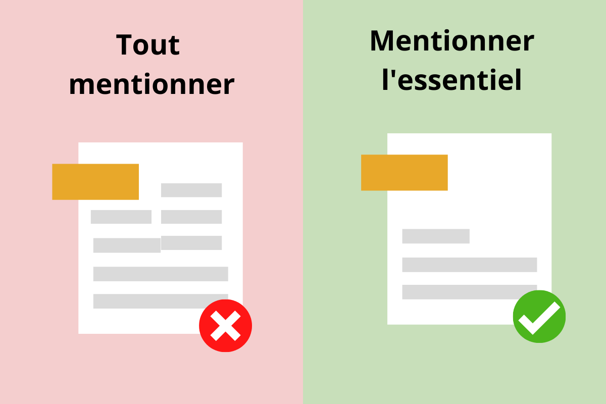 Garder seulement l’essentiel dans un CV Garder seulement l’essentiel dans un CV